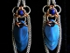 Egyptian Revival chainmaille scalemaille earrings by Handmaden Designs LLC