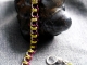 Barrelweave - Handmaden Designs LLC Sterling  silver, lime green, and purple Barrelweave chainmaille bracelet