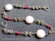 Sterling silver, pearl, and topaz Barrelweave anklet by Handmaden Designs LLC