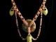 Copper and Unakite chainmaille statement necklace - Handmaden Designs LLC