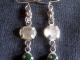 Sterling silver and Mother-of-Peral and Jade earrings