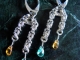 Sterling Silver Half Byzantine Spessartine Garnet and Apatite Earrings