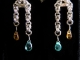 Sterling Silver Half Byzantine Spessartine Garnet and Apatite Earrings