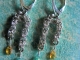 Sterling Silver Half Byzantine Spessartine Garnet and Apatite Earrings