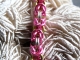 Sterling silver, hot pink, and lime green Byzantine chainmaille bracelet