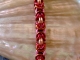 copper, hot pink, brown, and magenta Byzantine anklet by Handmaden Designs LLC
