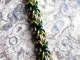 Sterling silver, lime green, and teal Byzantine anklet by Handmaden Designs LLC