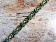 Sterling silver, lime green, and teal Byzantine anklet by Handmaden Designs LLC