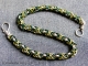 Sterling silver, lime green, and teal Byzantine anklet by Handmaden Designs LLC