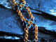 Copper and enameled copper Celtic Flower chainmaille bracelet