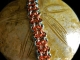 Copper and enameled copper Chelydra chainmaille bracelet - Handmaden Designs LLC