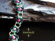 Romanov Bracelet - Handmaden Designs LLC Copper and enameled copper Romanov chainmaille bracelet with Ruby Zoisite