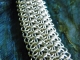 Sterling silver Crotalus Sheet chainmaille bracelet by Handmaden Designs LLC