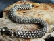 Dragonscale Bias Bracelet ~ Handmaden Designs LLC Sterling Silver Dragonscale Bias Chainmaille Bracelet