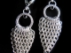 Sterling silver Dragonscale wing earrings with Black Spinel