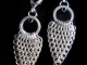 Dragonwings - Handmaden Designs LLC Sterling silver Dragonscale wing earrings with Black Spinel