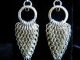 Sterling silver Dragonscale wing earrings with Black Spinel