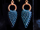 Copper & enameled copper Dragonwing chainmaille earrings - Handmaden Designs LLC