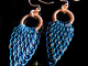 Copper & enameled copper Dragonwing chainmaille earrings - Handmaden Designs LLC