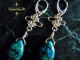 Sterling silver Chrysocolla Half Byzantine chainmaille/silversmithing earrings