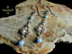 Sterling silver Aquamarine Blue Angelite chainmaille/silversmithing earrings