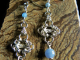 Sterling silver Aquamarine Blue Angelite chainmaille/silversmithing earrings