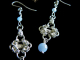 Sterling silver Aquamarine Blue Angelite chainmaille/silversmithing earrings