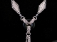 Sterling silver, Quartz, & Black Onyx Art Deco inspired chainmaille necklace