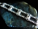 Sterling silver Tanzanite and Smokey Quartz Half Byzantine bracelet