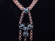 Copper, enameled copper, and freshwater pearl Art Nouveau inspired chainmail set