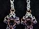 Sterling silver, copper, black and lavendar chainmaille pendant/earring set