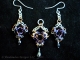 Sterling silver, copper, black and lavendar chainmaille pendant/earring set