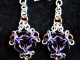 Sterling silver, copper, black and lavendar chainmaille pendant/earring set