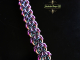 Copper and enameled copper Impish chainmaille bracelet by Handmaden Designs LLC