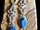 Sterling silver and Kyanite Byzantine chainmaille/silversmithing earrings