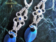 Aella - Handmaden Designs LLC Sterling silver and Kyanite Byzantine chainmaille/silversmithing earrings