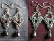 Sterling silver and tantalum Chelydra chainmaille earrings