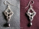 Sterling silver and tantalum Chelydra chainmaille earrings