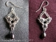 Sterling silver and tantalum Chelydra chainmaille earrings