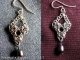 Sterling silver and tantalum Chelydra chainmaille earrings