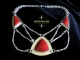 Maureen - Handmaden Designs LLC Sterling silver Art Deco Statement Necklace with Red Coral and Black Spinel