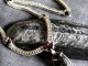 Sterling silver, Garnet, Black Onyx, and Orthoceras Half Persian 4in1 necklace