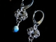 Sterling silver and K2 Granite Romanov chainmaille earrings by Handmaden Designs