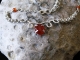 Sterling silver and Carnelian micromaille and silversmithing necklace