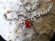Sterling silver and Carnelian micromaille and silversmithing necklace