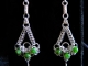 Sterling silver, Chrome Diopside, and Vesuvianite Seelie Chain Earrings