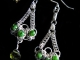 Sterling silver, Chrome Diopside, and Vesuvianite Seelie Chain Earrings