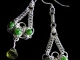 Sterling silver, Chrome Diopside, and Vesuvianite Seelie Chain Earrings