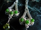 Sterling silver, Chrome Diopside, and Vesuvianite Seelie Chain Earrings