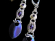 Sterling silver and Amethyst Persianov chainmaille scalemaille earrings